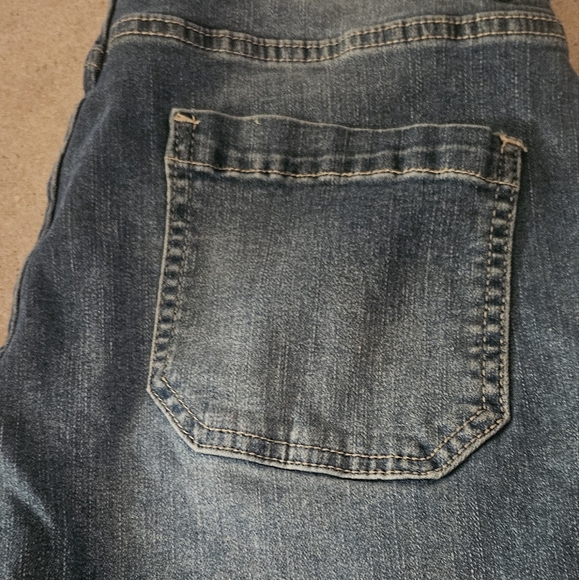 Women Medium Blue Button Fly Skinny Jeans Front Pocket Stretch Women's Sz M - Picture 10 of 10